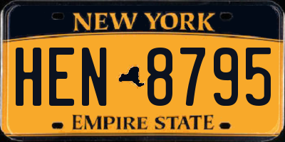 NY license plate HEN8795