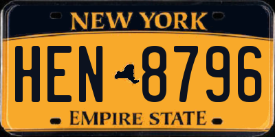 NY license plate HEN8796