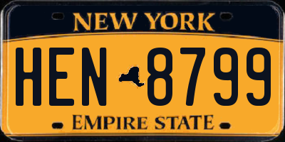 NY license plate HEN8799