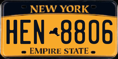 NY license plate HEN8806
