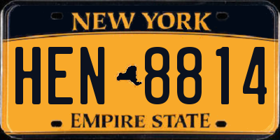 NY license plate HEN8814