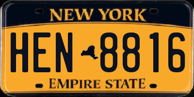 NY license plate HEN8816