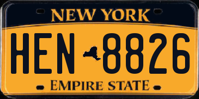 NY license plate HEN8826
