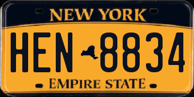 NY license plate HEN8834