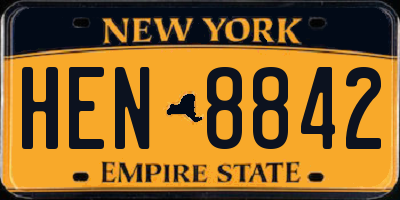 NY license plate HEN8842