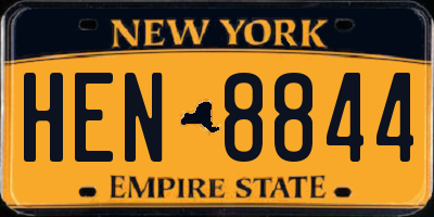 NY license plate HEN8844