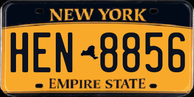NY license plate HEN8856