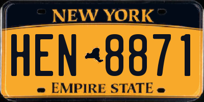 NY license plate HEN8871