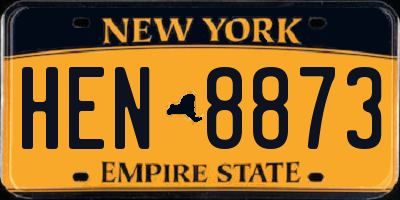 NY license plate HEN8873