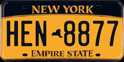 NY license plate HEN8877