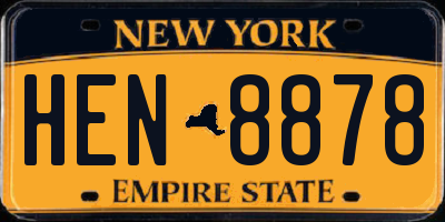 NY license plate HEN8878