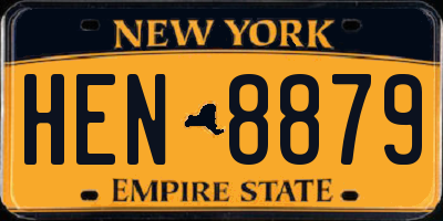 NY license plate HEN8879