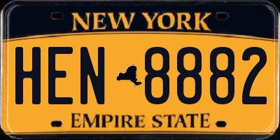 NY license plate HEN8882