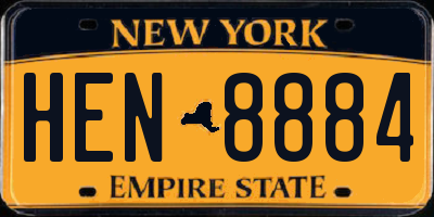 NY license plate HEN8884