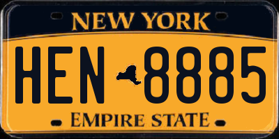 NY license plate HEN8885