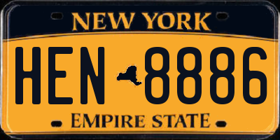 NY license plate HEN8886