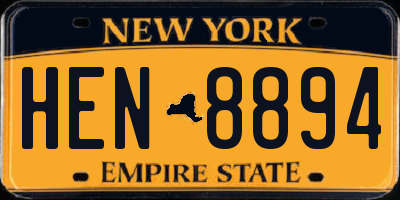NY license plate HEN8894