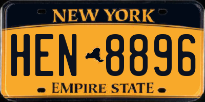 NY license plate HEN8896