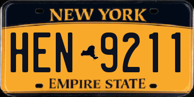 NY license plate HEN9211
