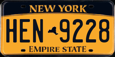 NY license plate HEN9228