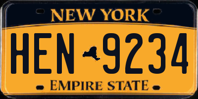 NY license plate HEN9234