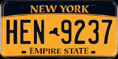 NY license plate HEN9237