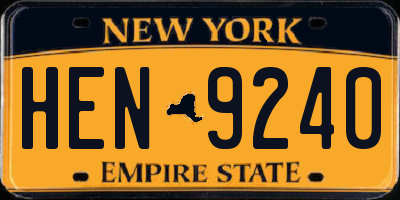 NY license plate HEN9240