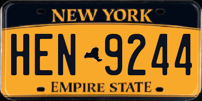 NY license plate HEN9244