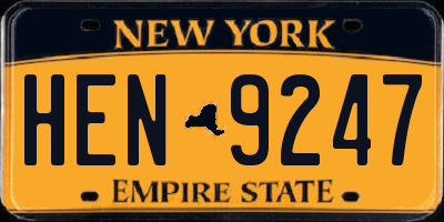 NY license plate HEN9247