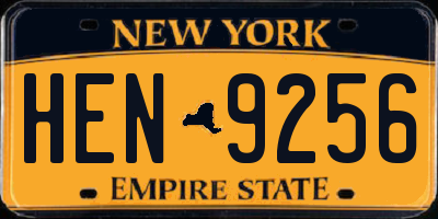 NY license plate HEN9256