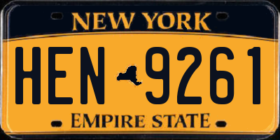 NY license plate HEN9261
