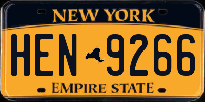 NY license plate HEN9266