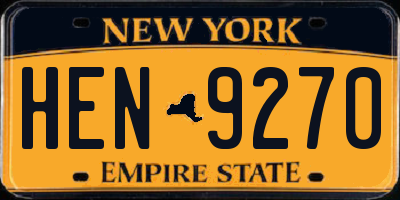 NY license plate HEN9270