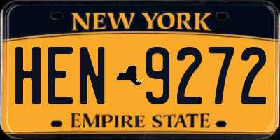 NY license plate HEN9272
