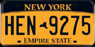 NY license plate HEN9275