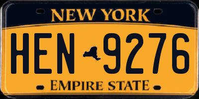 NY license plate HEN9276