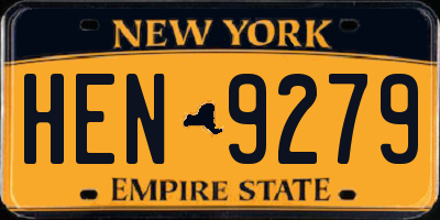 NY license plate HEN9279