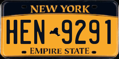 NY license plate HEN9291