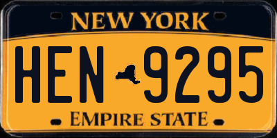 NY license plate HEN9295