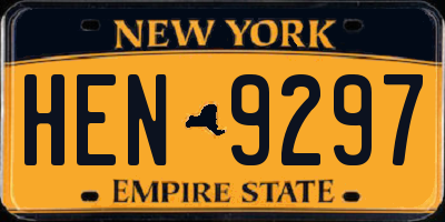 NY license plate HEN9297