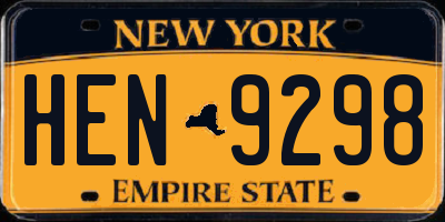 NY license plate HEN9298