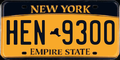 NY license plate HEN9300