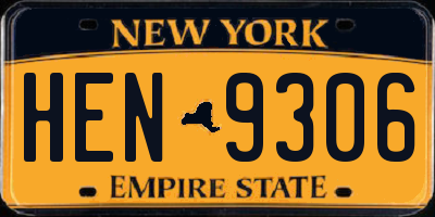 NY license plate HEN9306