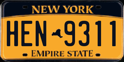 NY license plate HEN9311