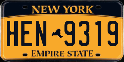 NY license plate HEN9319