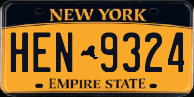 NY license plate HEN9324
