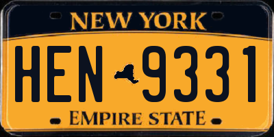 NY license plate HEN9331