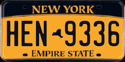 NY license plate HEN9336