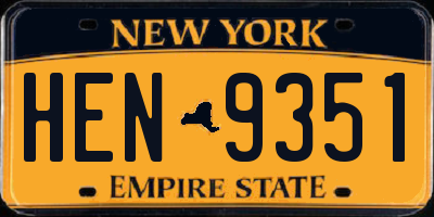 NY license plate HEN9351