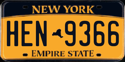 NY license plate HEN9366